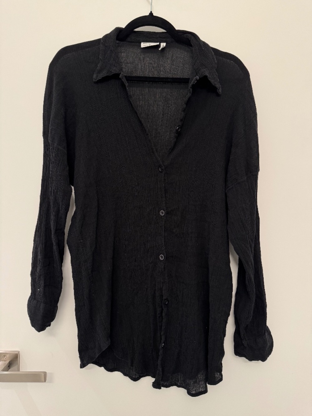 100% Cotton ASOS Black Gauze Button Down